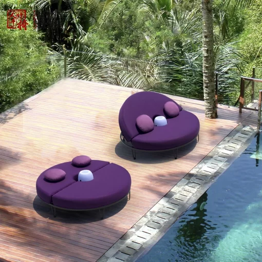 Furniture, Home Decor, Tctd Pool Chairs Round Lounge Outdoor Furniture Sun Lounger Patio Furniture Sofa Sun Loungers For Beach Hotels