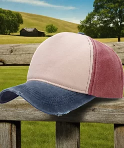 Accessories, Hats, Two Tone Colors Customized Embroidery Logo 5 Panel Distress Blank Vintage Style Baseball Cap Dad Hat