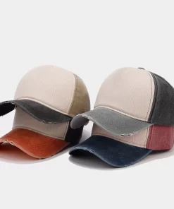 Accessories, Hats, Two Tone Colors Customized Embroidery Logo 5 Panel Distress Blank Vintage Style Baseball Cap Dad Hat