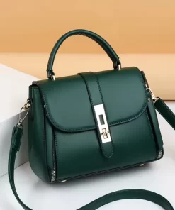 Bags, Leather Bags, Vintage Classic Handbag Pure Color Elegant Lady Tote Bags Soft Leather Women's Fashion Shoulder Bag